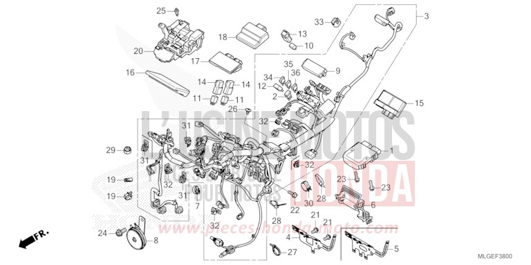 FAISCEAU DES FILS de Africa Twin DCT GRAND PRIX RED (R380B) 2023